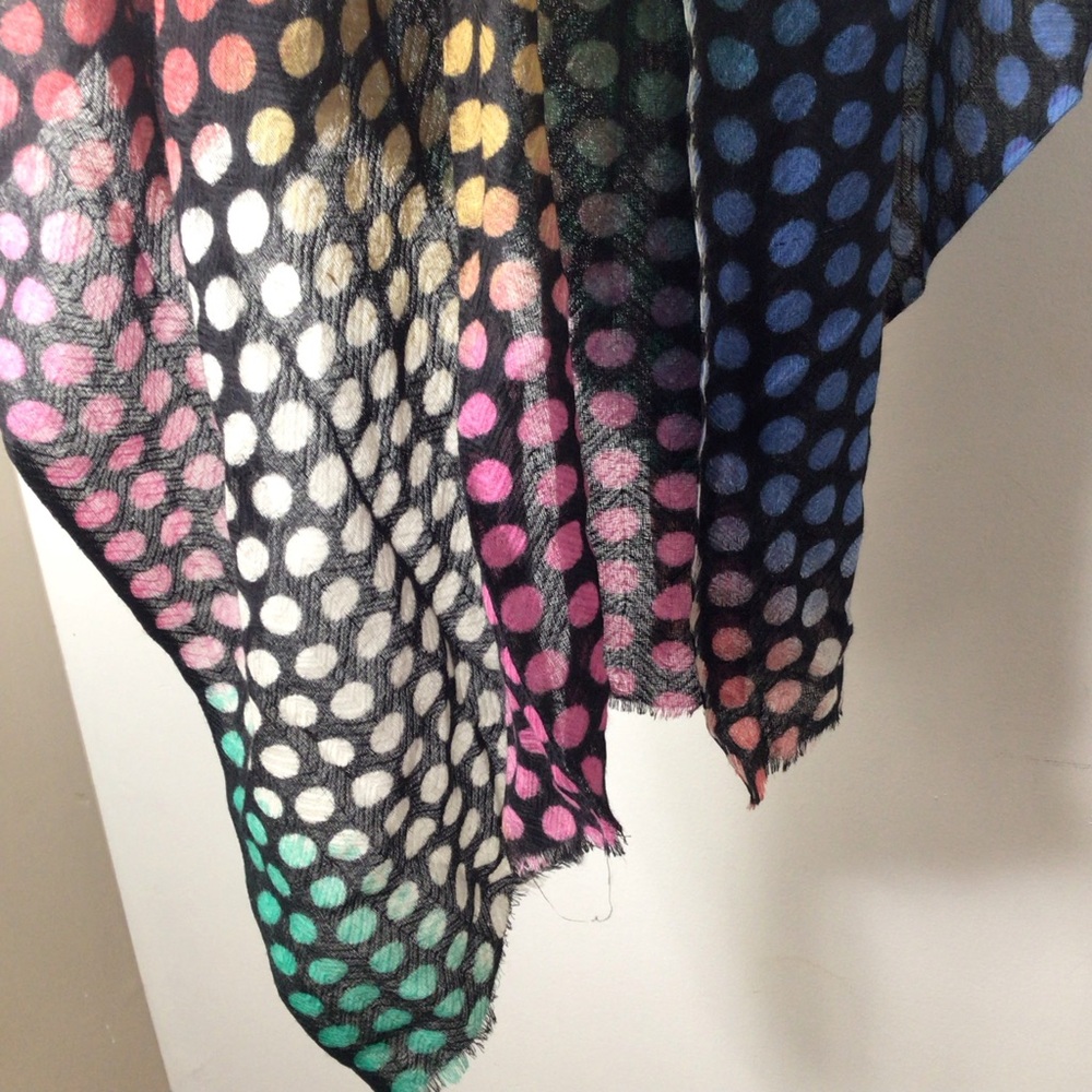 Banaris Wool Silk Polka Dot Shawl - Picture 3 of 4